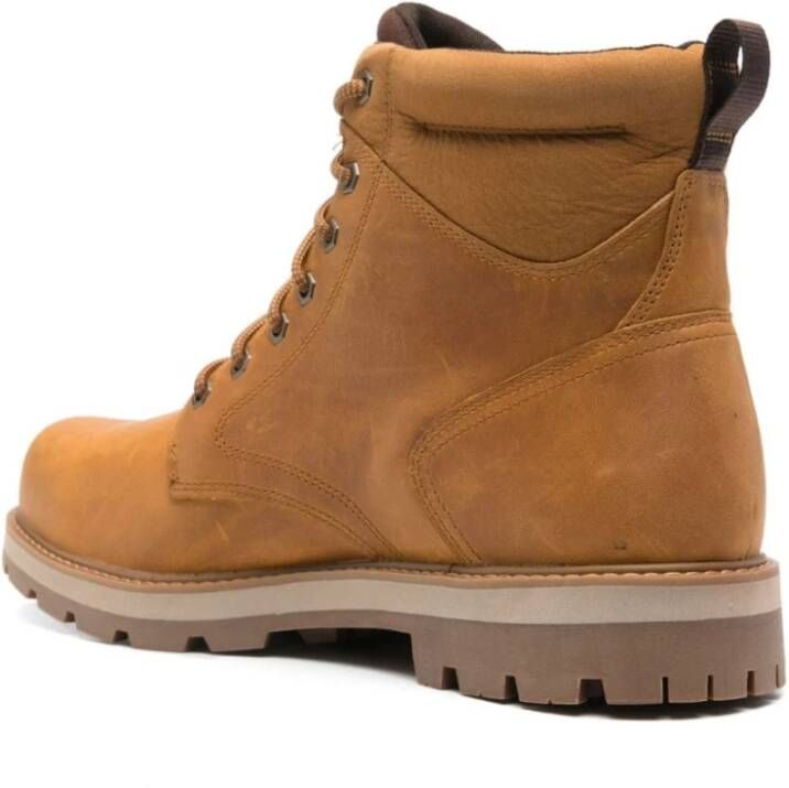 Timberland Beige Leren Enkellaarsjes met Veters Beige Heren