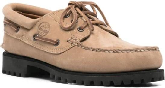 Timberland Beige Leren Veterschoenen Beige Heren