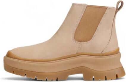 Timberland Beige Suède Rubberen Zool Dameslaarzen Beige Dames