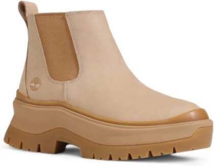 Timberland Beige Suède Rubberen Zool Dameslaarzen Beige Dames