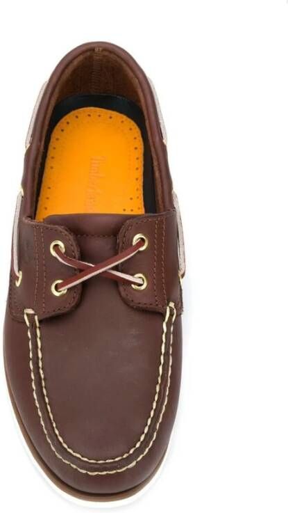 Timberland Bruin Leren Mocassin Platte Schoenen Brown Heren