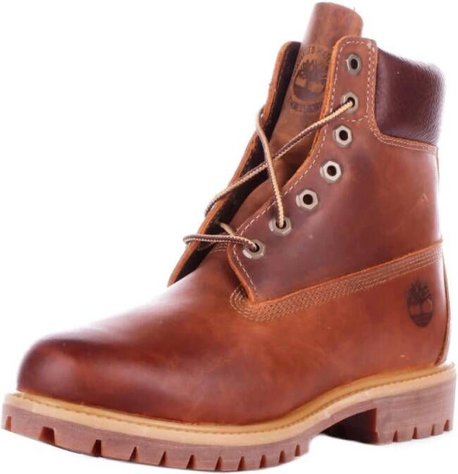 Timberland Bruine Leren Laarzen Thermische Rubberen Zool Brown Heren