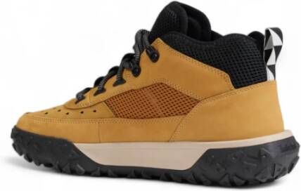 Timberland Bruine leren sneakers met rubberen zool Brown Heren