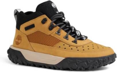 Timberland Bruine leren sneakers met rubberen zool Brown Heren