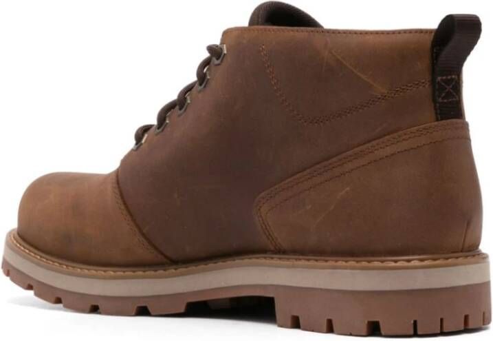 Timberland Bruine leren veterschoenen met middelhoge top Brown Heren