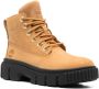 Timberland Grijsveld Leren Veterschoen Hoge Laars Brown Dames - Thumbnail 13