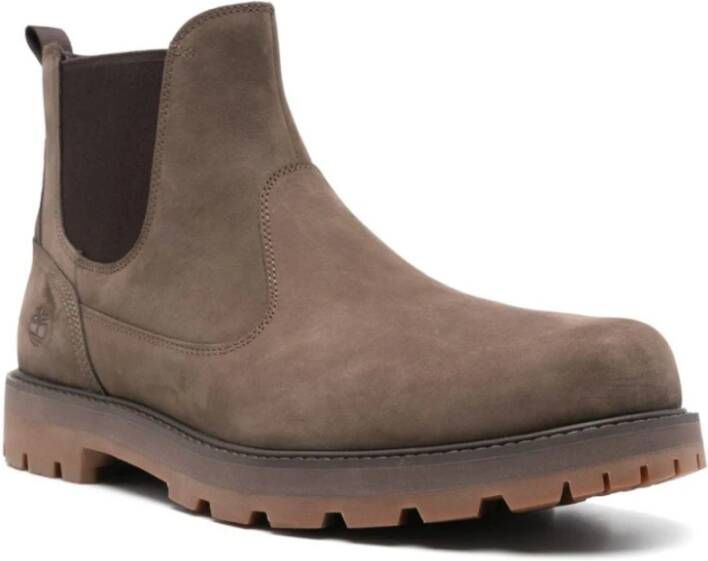 Timberland Bruine Nubuck Leren Instaplaarzen Brown Heren