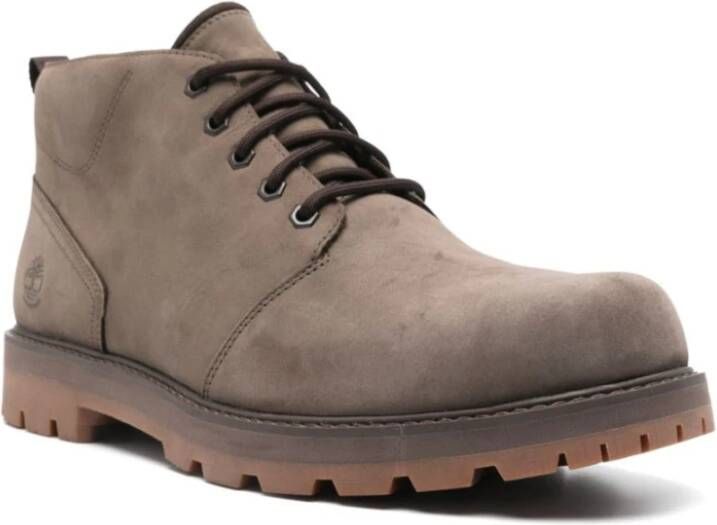 Timberland Bruine Nubuck Leren Veterschoenen Brown Heren