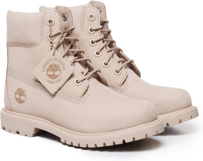 Timberland Enkellaarzen met gewatteerde rand Beige Dames