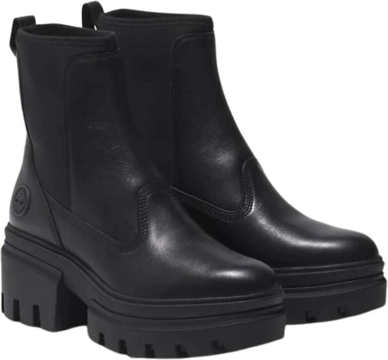 Timberland Everleigh Chelsea Zwarte Leren Enkellaars Black Dames