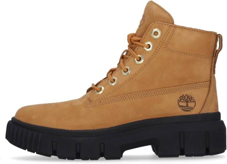 Timberland Grijsveld Leren Veterschoen Hoge Laars Brown Dames