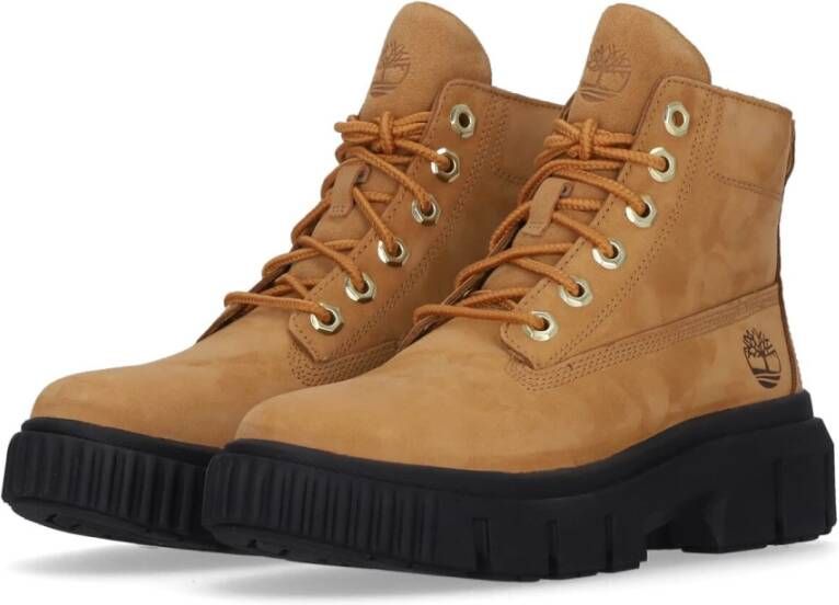 Timberland Grijsveld Leren Veterschoen Hoge Laars Brown Dames