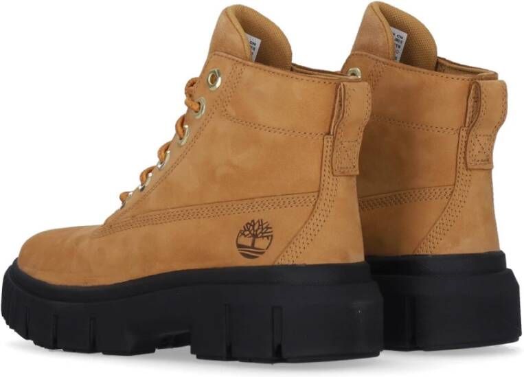 Timberland Grijsveld Leren Veterschoen Hoge Laars Brown Dames