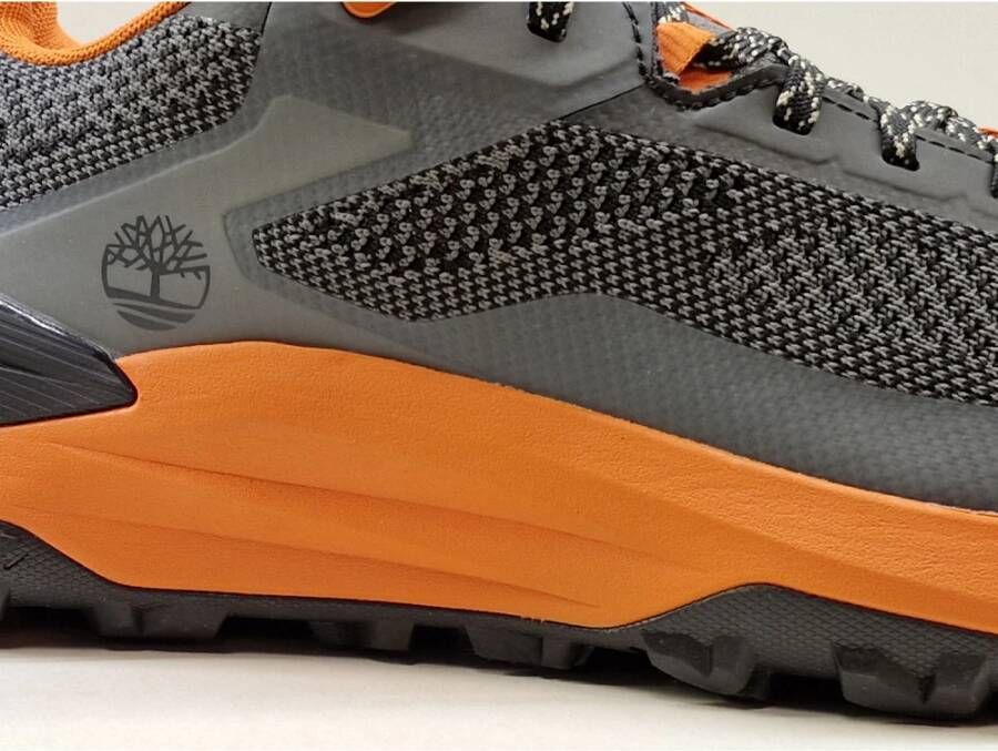 Timberland Grijze Nylon Sneakers met Oranje Zool Gray Heren