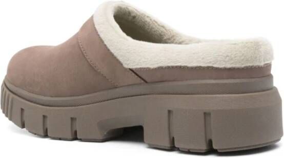 Timberland Grijze Suède Slip-On Sandalen met Faux-Fur Trim Gray Dames