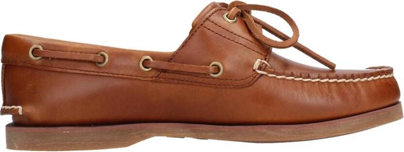 Timberland Handgemaakte Leren Bootschoenen Brown Heren