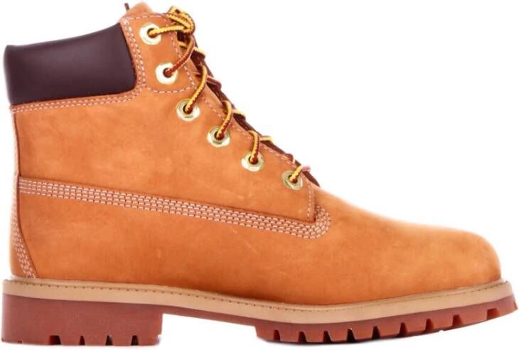 Timberland Junior Suède Logo Laarzen Rubber Zool Brown Heren