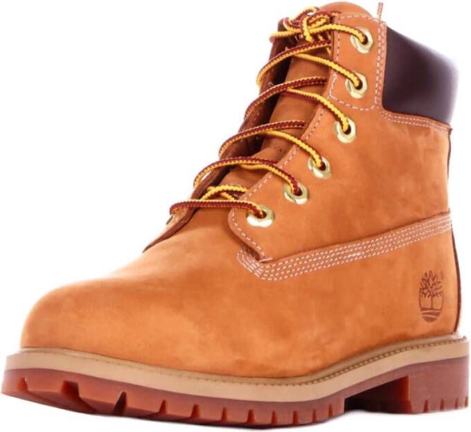 Timberland Junior Suède Logo Laarzen Rubber Zool Brown Heren