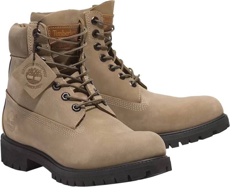 Timberland Premium Beige Waterdichte Veterschoenen Beige Heren