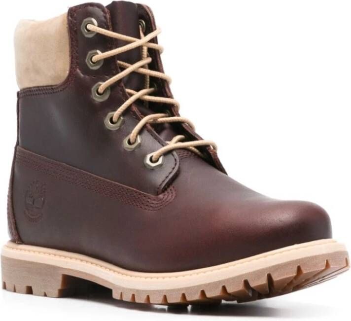 Timberland Rode Leren Enkellaarzen Red Dames