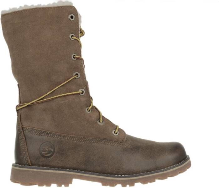 Timberland Shearling Junior Leren Enkellaarzen Brown Dames