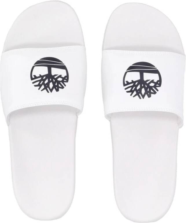 Timberland Sportieve Slide Heren Slippers Wit Zwart White Heren