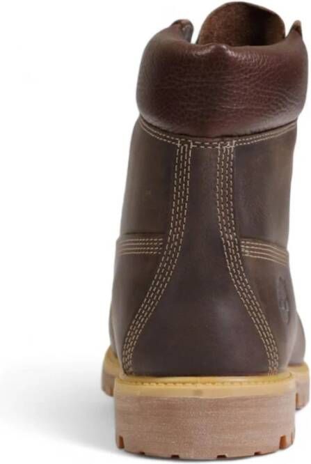 Timberland Stijlvolle Leren en Stoffen Laarzen Brown Heren