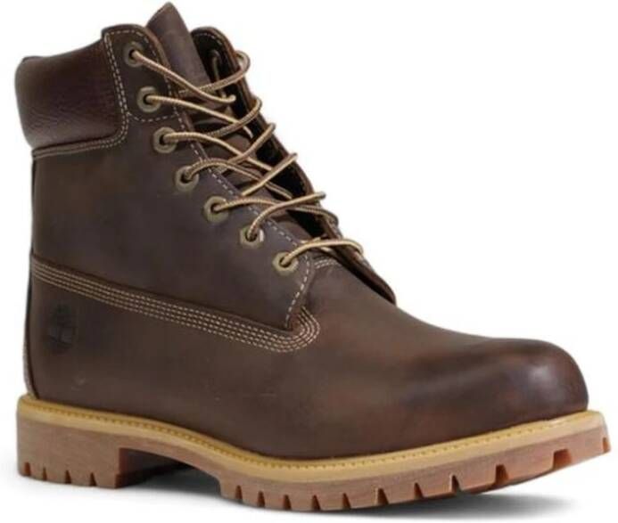 Timberland Stijlvolle Leren en Stoffen Laarzen Brown Heren