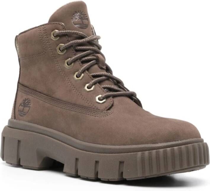 Timberland Suède Veterschoenen Enkellaarsjes Brown Dames