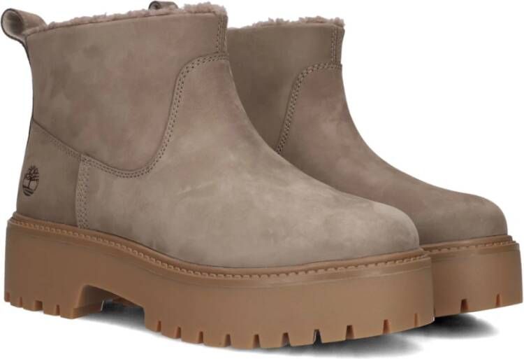 Timberland Taupe Enkellaarsjes voor Stijlvolle Herfst Beige Dames