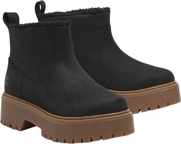 Timberland Zwarte Bikerlaarzen Stijl Black Dames