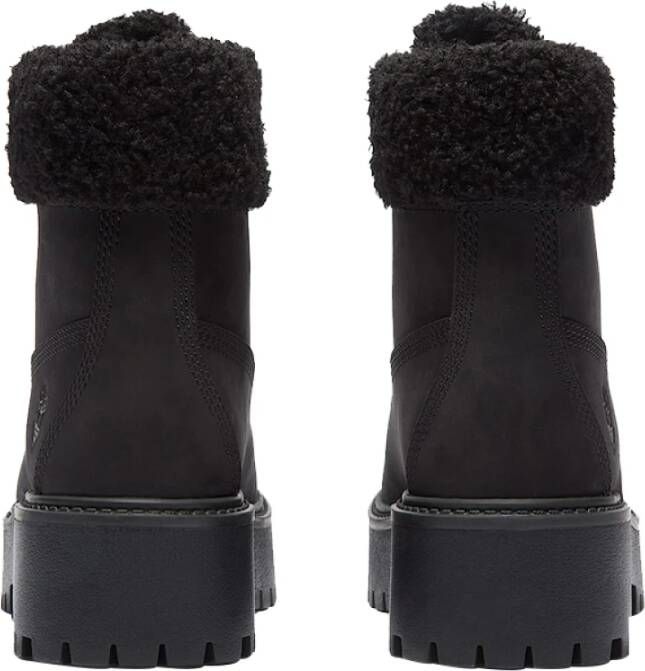 Timberland Zwarte Leren Enkellaarzen Black Dames