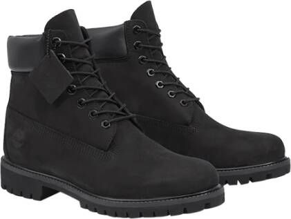 Timberland Zwarte leren enkellaarzen Black Heren