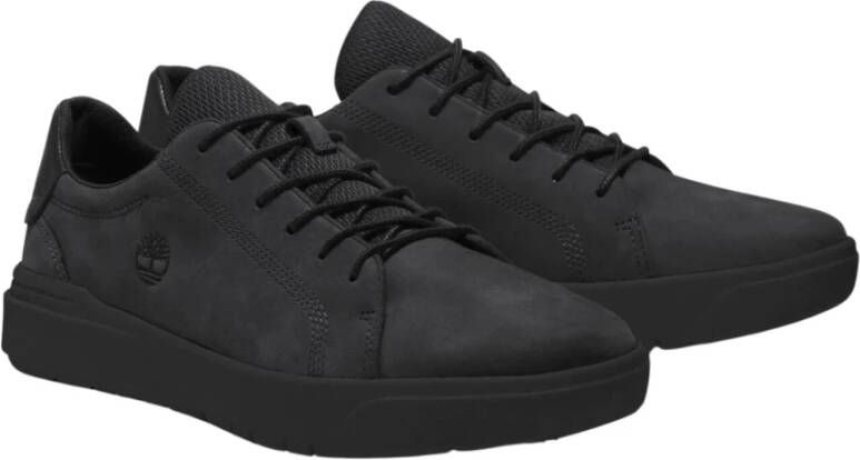 Timberland Zwarte leren herensneakers Black Heren