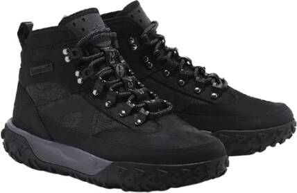 Timberland Zwarte Leren Iconische Stijl Laarzen Black Heren