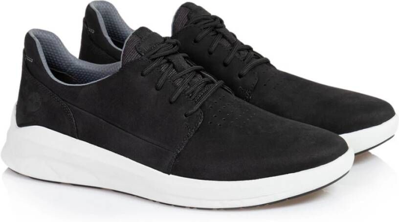 Timberland Zwarte leren Oxford schoenen Black Heren