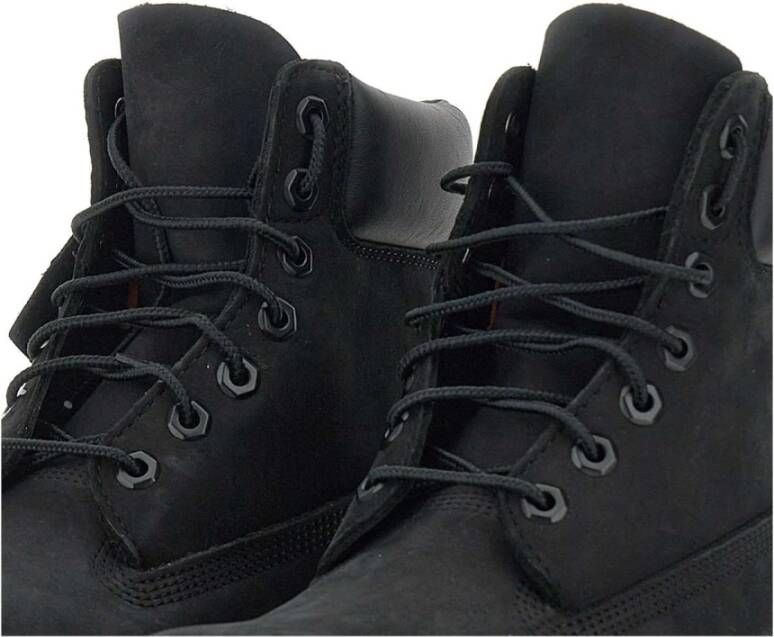 Timberland Zwarte Premium Leren Veterschoenen Black Heren