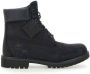 Timberland Zwarte Premium Leren Veterschoenen Black Heren - Thumbnail 10