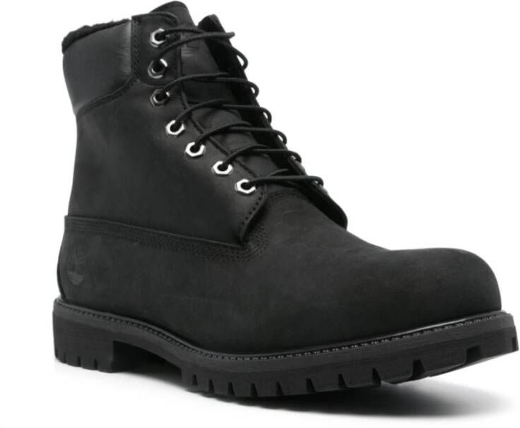 Timberland Zwarte Suède Veterschoenen Black Heren