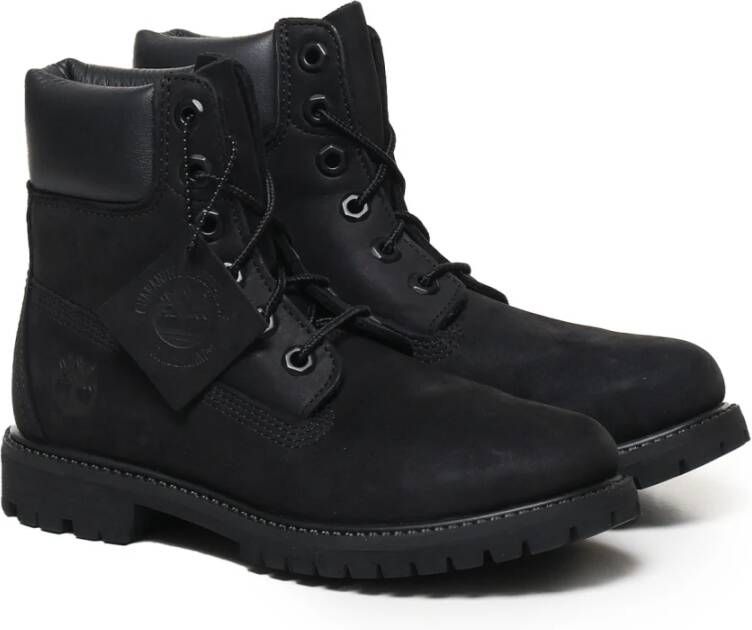 Timberland Zwarte Waterdichte Veterschoenen van Rubber Black Dames