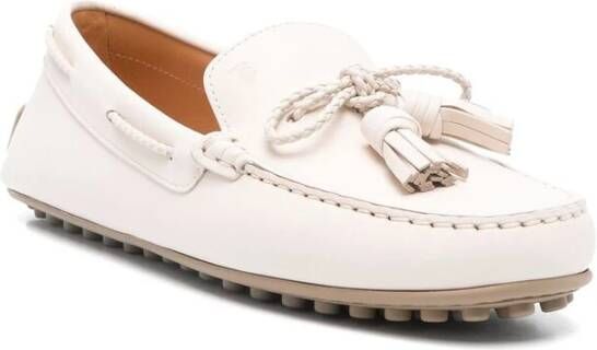 TOD'S Beige Amandelteen Leren Schoenen White Dames