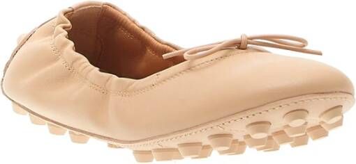 TOD'S Beige Leren Ballerina Schoenen Elegant Ontwerp Beige Dames