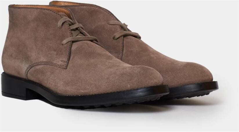 TOD'S Beige Enkellaarzen voor Mannen Brown Heren