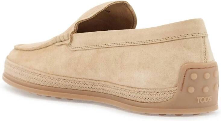 TOD'S Beige Geweven Leren Instaploafers Beige Heren