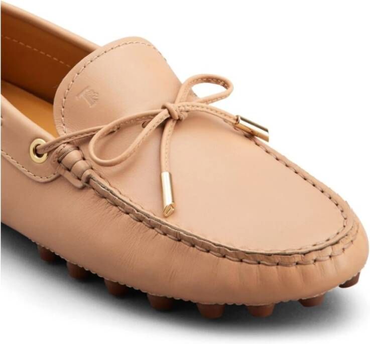 TOD'S Beige Handgemaakte Leren Mocassin Beige Dames