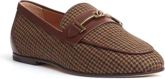 TOD'S Beige Houndstooth Loafer Schoen Brown Dames