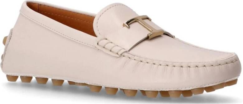 TOD'S Beige Leren Driver Loafer Schoenen Beige Dames