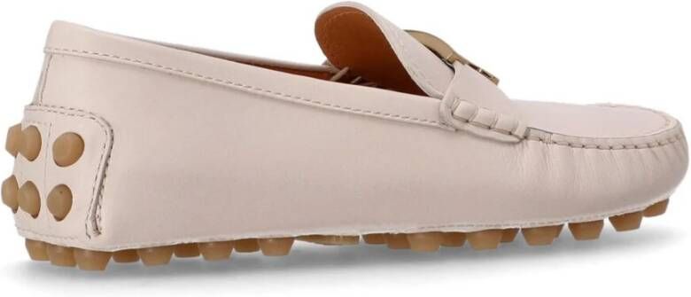 TOD'S Beige Leren Driver Loafer Schoenen Beige Dames