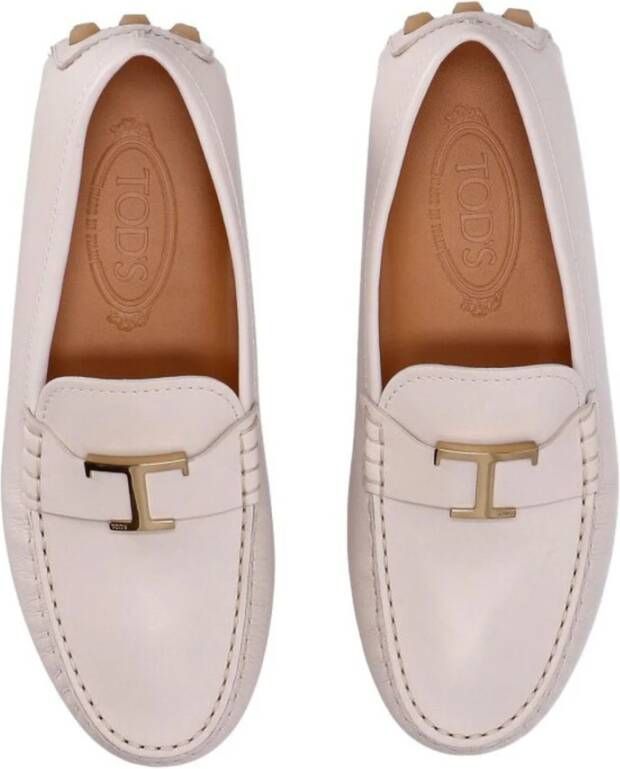 TOD'S Beige Leren Driver Loafer Schoenen Beige Dames