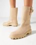 TOD'S Beige leren laarzen stijlvol ontwerp Beige Dames - Thumbnail 2